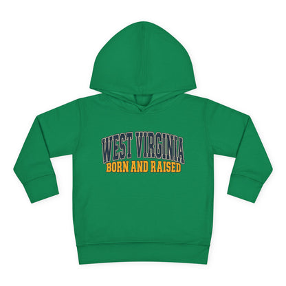 West Virginia Born and Raised Vintage Americana Unisex Toddler Pullover Fleece Hoodie