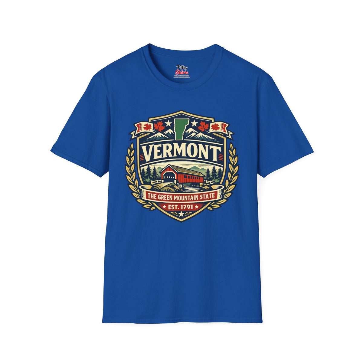 Vermont Heritage Badge Unisex Softstyle T Shirt State Pride Graphic Tee Collections FS03