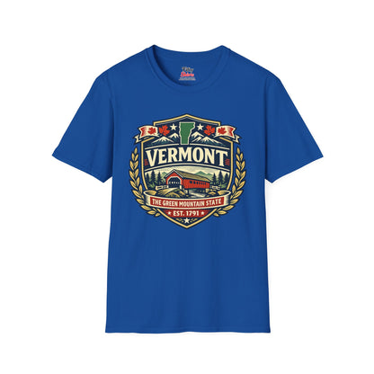 Vermont Heritage Badge Unisex Softstyle T Shirt State Pride Graphic Tee Collections FS03