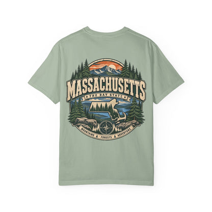 Massachusetts Mountain & Forest Unisex Comfort Color 1717 Streetwear Graphic Tee