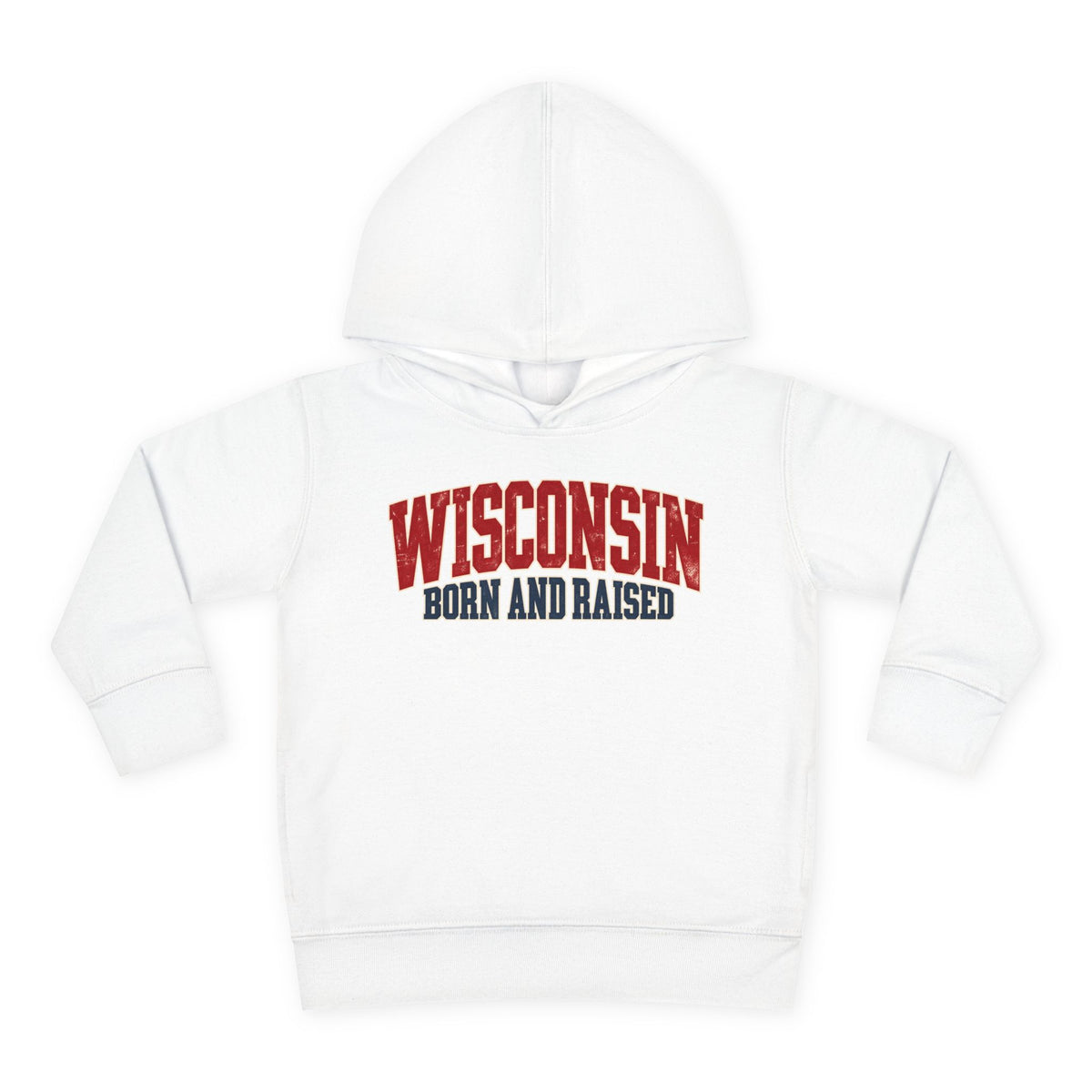 Wisconsin Born and Raised Midwest Heritage Unisex Toddler Pullover Fleece Hoodie