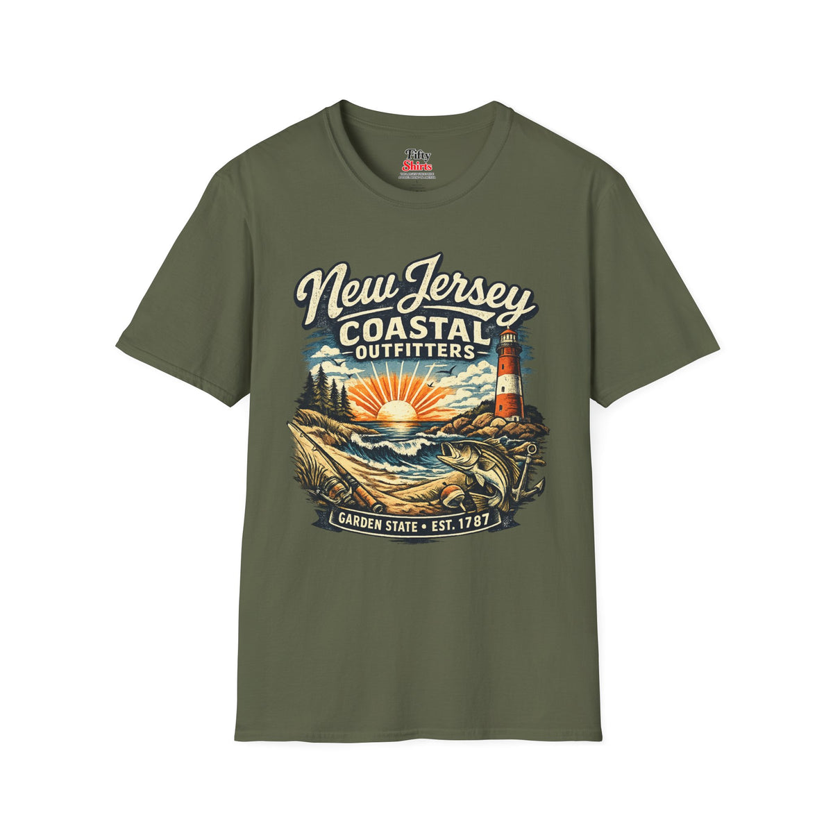 New Jersey Coastal Outfitters Unisex Softstyle T Shirt State Pride Graphic Tee Collections FS03