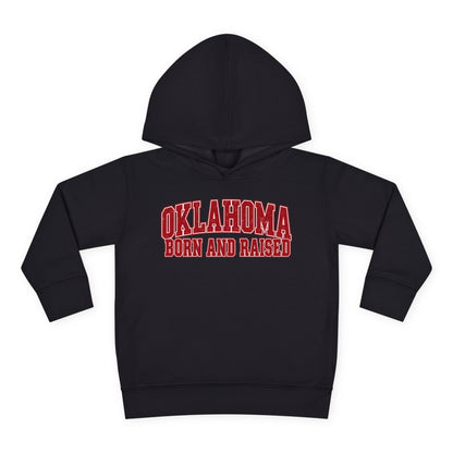 Oklahoma Born and Raised Vintage Collegiate Unisex Toddler Pullover Fleece Hoodie
