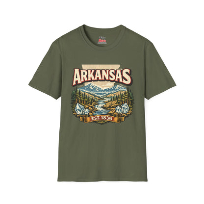 Vintage Arkansas Heritage Unisex Softstyle T Shirt State Pride Graphic Tee Collections FS03