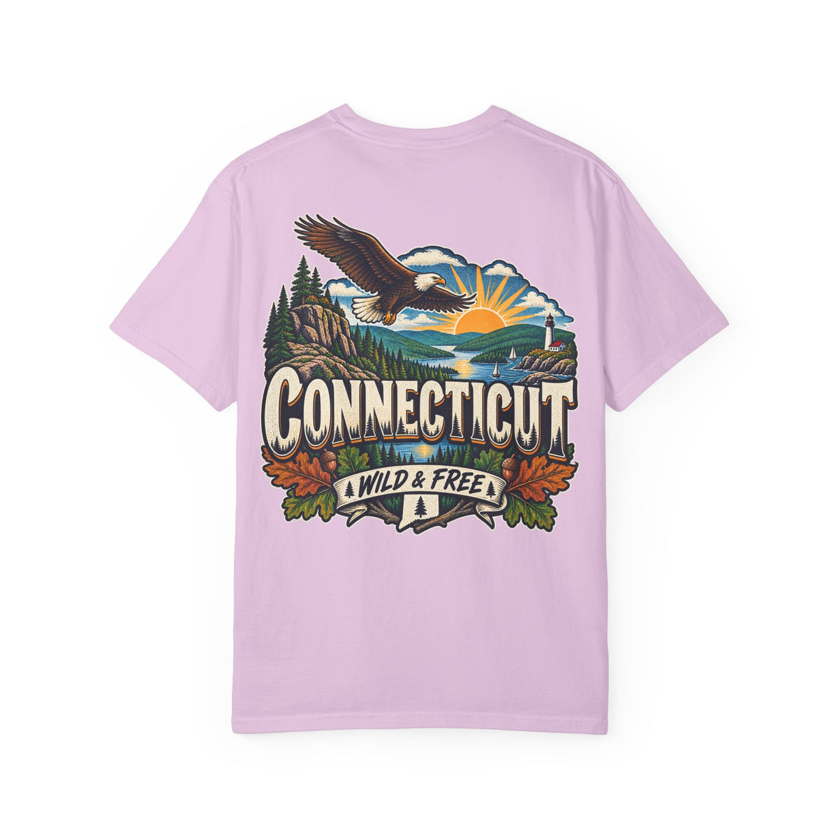 Connecticut Wild & Free  Unisex Comfort Color 1717 Streetwear Graphic Tee