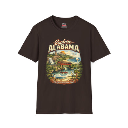 Explore Alabama Unisex Softstyle T Shirt State Pride Graphic Tee Collections FS03