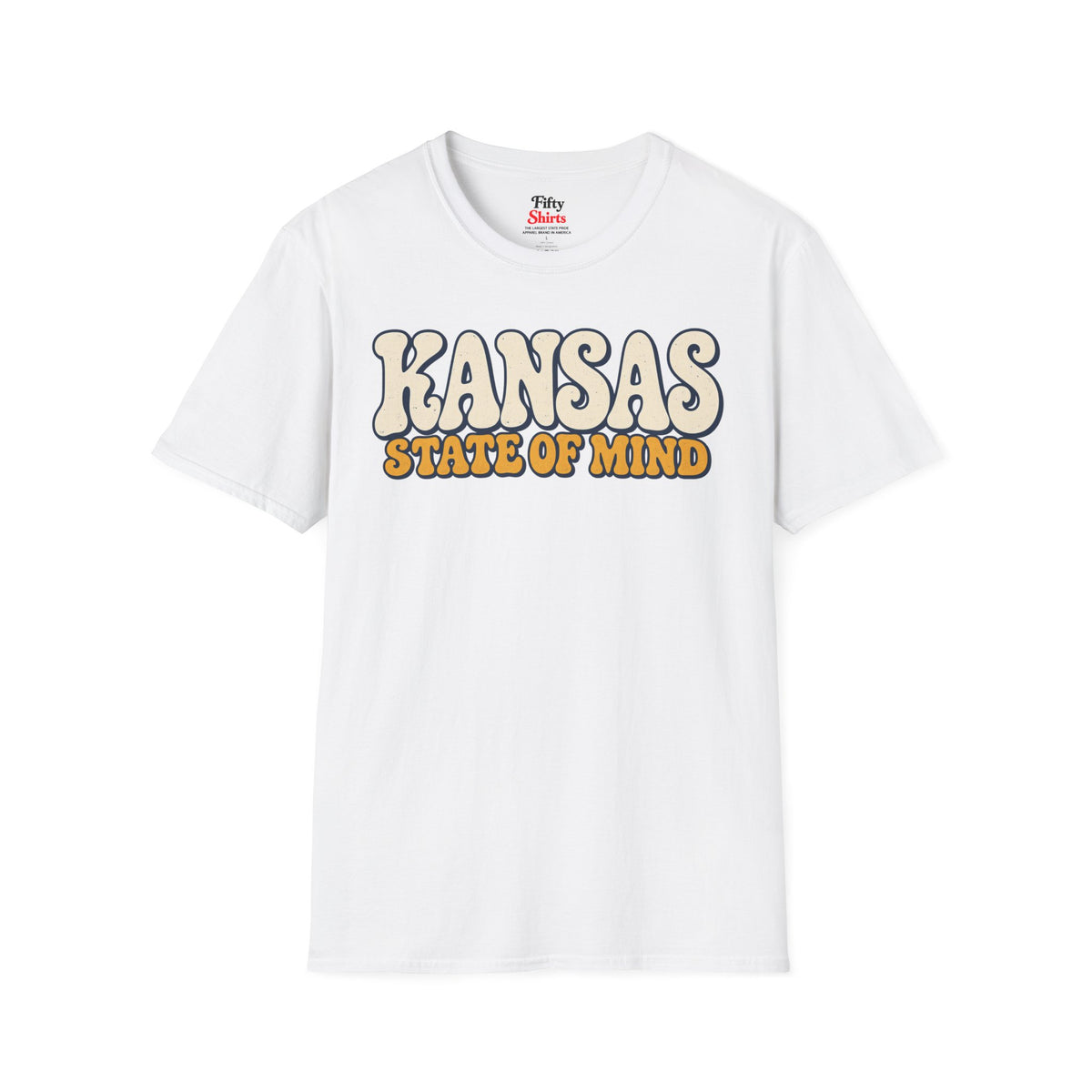 Kansas State of Mind Unisex Softstyle T Shirt State Name Graphic Tee