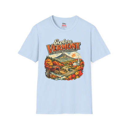 Explore Vermont Unisex Softstyle T Shirt State Pride Graphic Tee Collections FS03