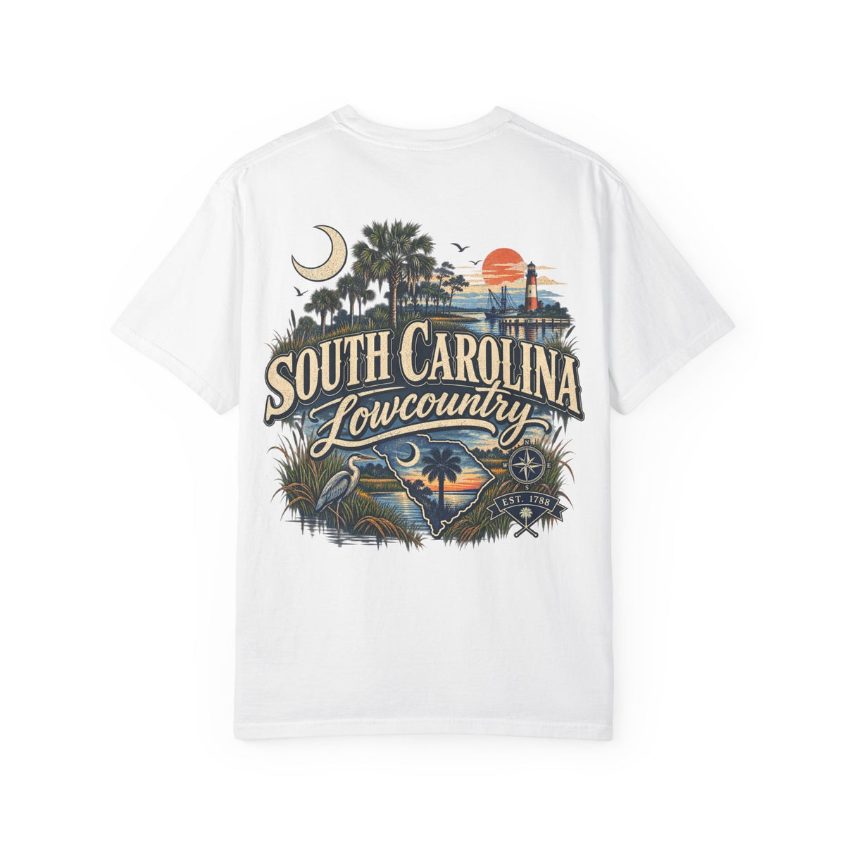 South Carolina Lowcountry Unisex Comfort Color 1717 Streetwear Graphic Tee