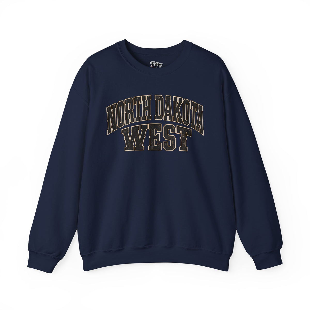 North Dakota West Unisex Crewneck Sweatshirt State Name Graphic