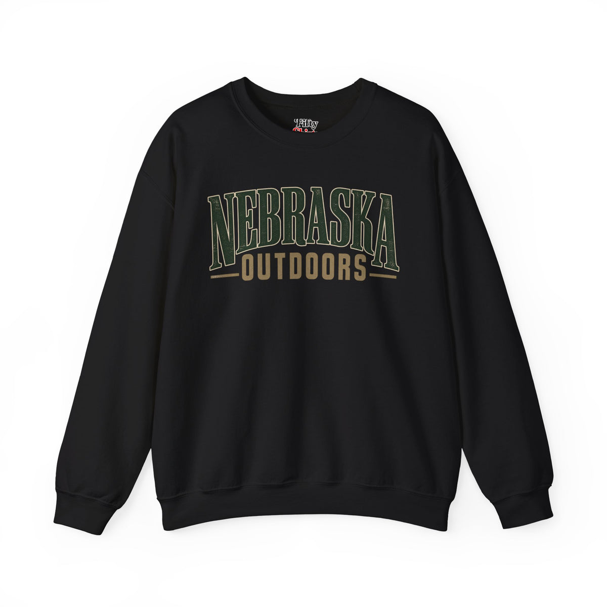 Nebraska Outdoors Unisex Crewneck Sweatshirt State Name Graphic