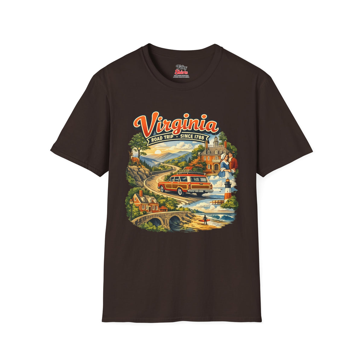 Virginia Road Trip Unisex Softstyle T Shirt State Pride Graphic Tee Collections FS03
