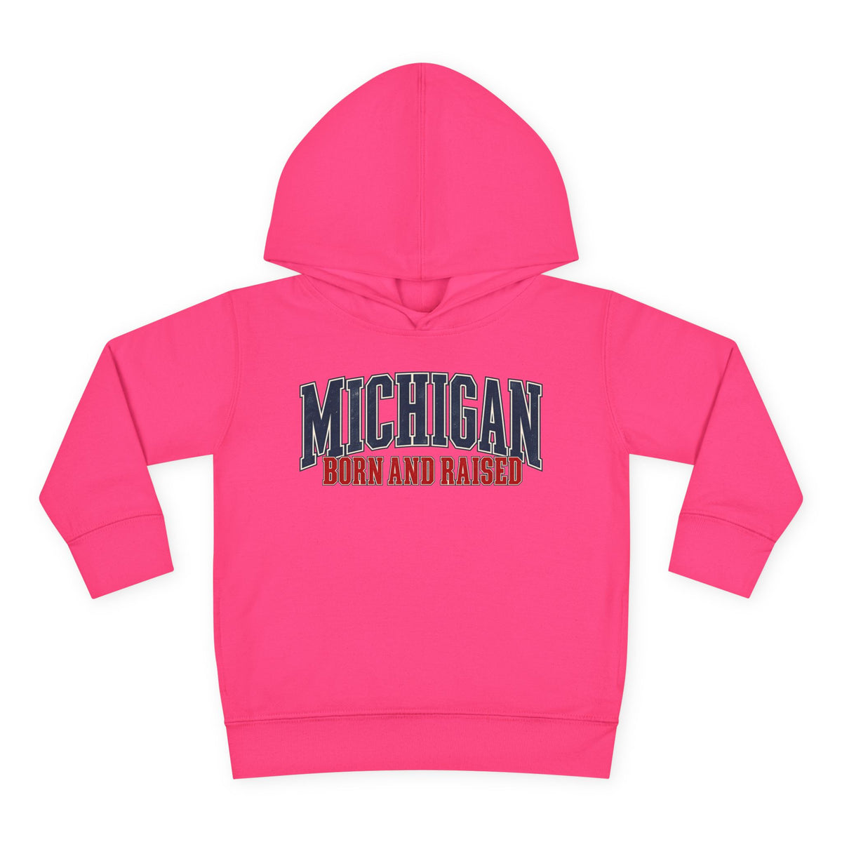 Michigan Born and Raised Luxury Vintage Streetwear Unisex Toddler Pullover Fleece Hoodie