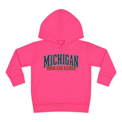 Michigan Born and Raised Luxury Vintage Streetwear Unisex Toddler Pullover Fleece Hoodie