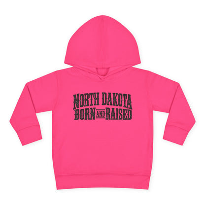 North Dakota Born and Raised Rugged Prairie Heritage Unisex Toddler Pullover Fleece Hoodie
