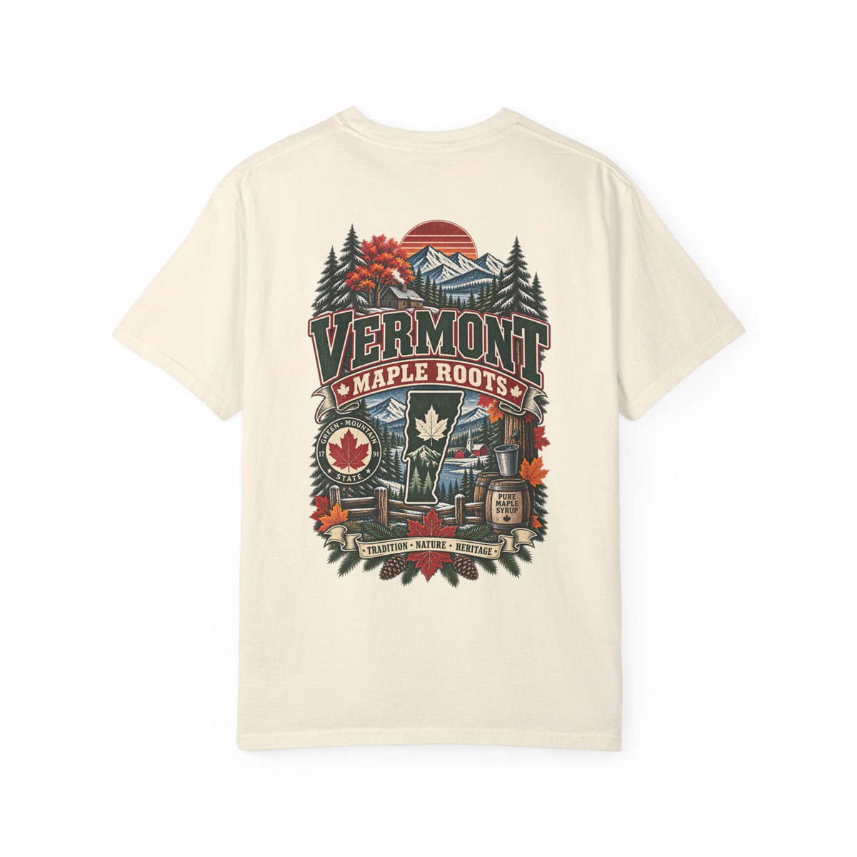 Vermont Maple Roots Unisex Comfort Color 1717 Streetwear Graphic Tee