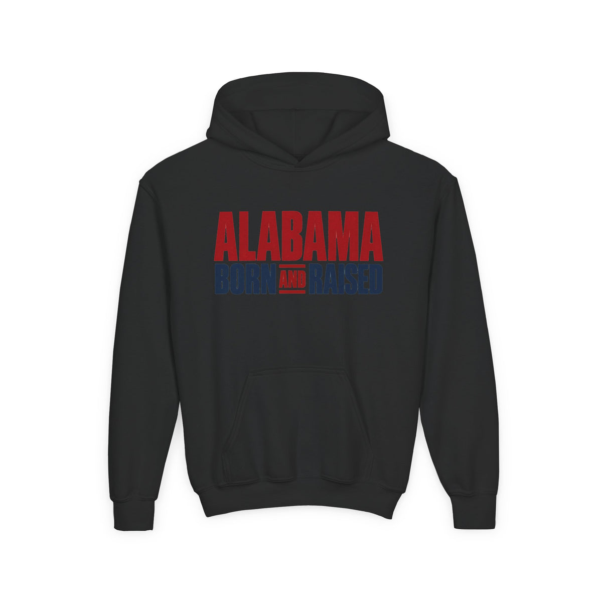 Alabama Born and Raised Minimal Heritage Unisex Youth Heavy Blend Hooded Sweatshirt Graphic