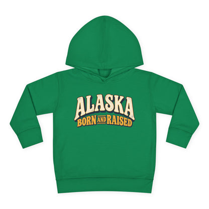 Alaska Born and Raised Retro 1970s Alaska Unisex Toddler Pullover Fleece Hoodie