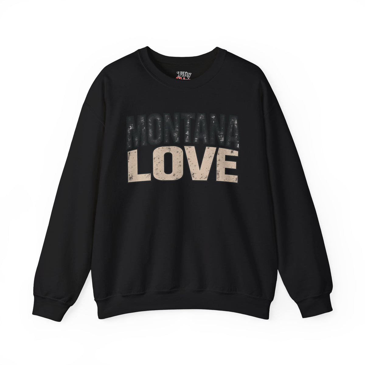 Montana Love Unisex Crewneck Sweatshirt State Name Graphic
