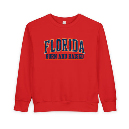 Florida Born and Raised Old-School Athletic Unisex Toddler Sweatshirt