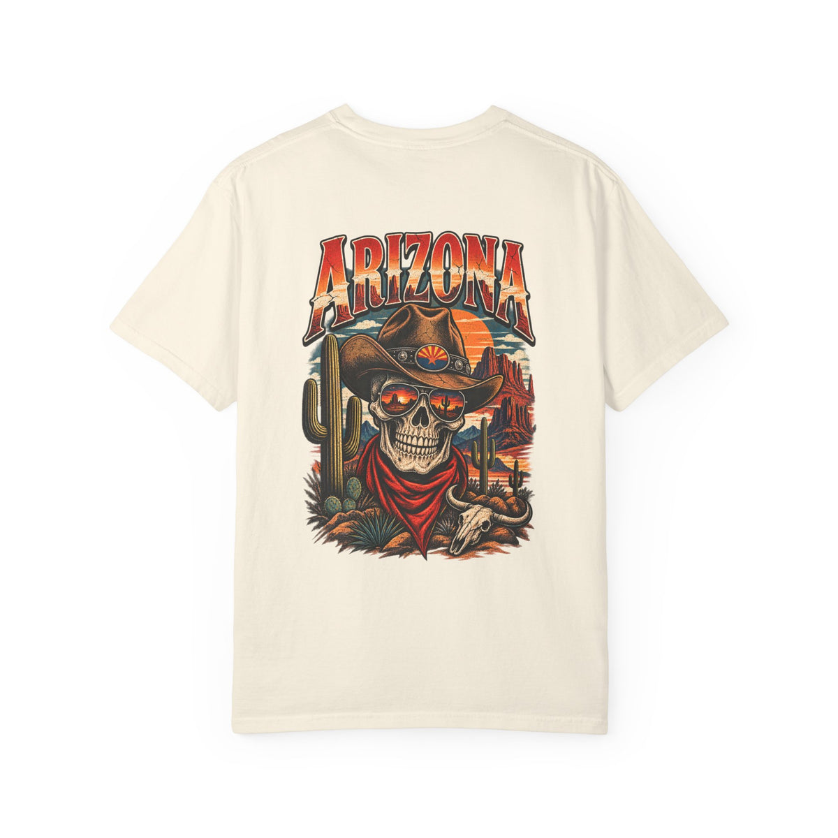 Arizona Skull Desert  Unisex Comfort Color 1717 Streetwear Graphic Tee
