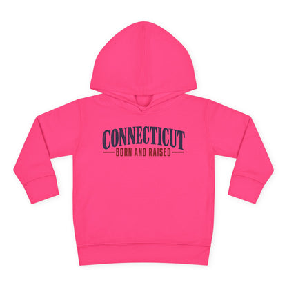 Connecticut Born and Raised Classic New England Unisex Toddler Pullover Fleece Hoodie
