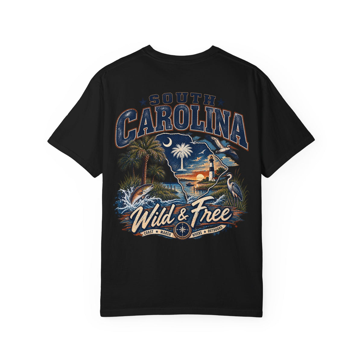 South Carolina Wild & Free Unisex Comfort Color 1717 Streetwear Graphic Tee