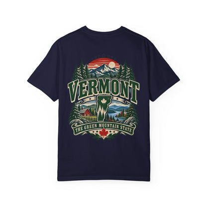 Vermont the Green Mountain State Unisex Comfort Color 1717 Streetwear Graphic Tee