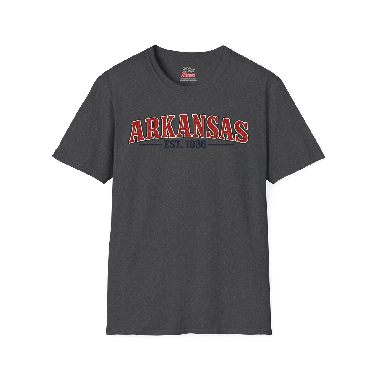 Arkansas Est 1836 Unisex Softstyle T Shirt State Name Graphic Tee