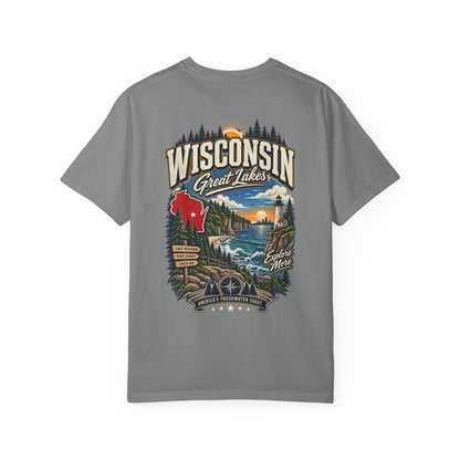 Wisconsin Great Lakes Unisex Comfort Color 1717 Streetwear Graphic Tee