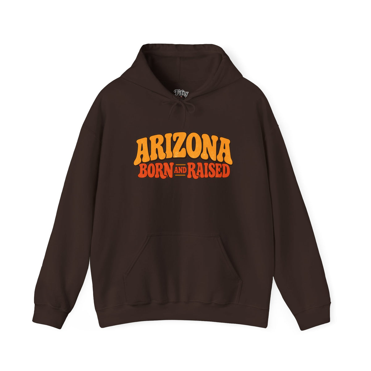 Arizona Born and Raised  Retro 1970s Southwest Unisex Hoodie Graphic