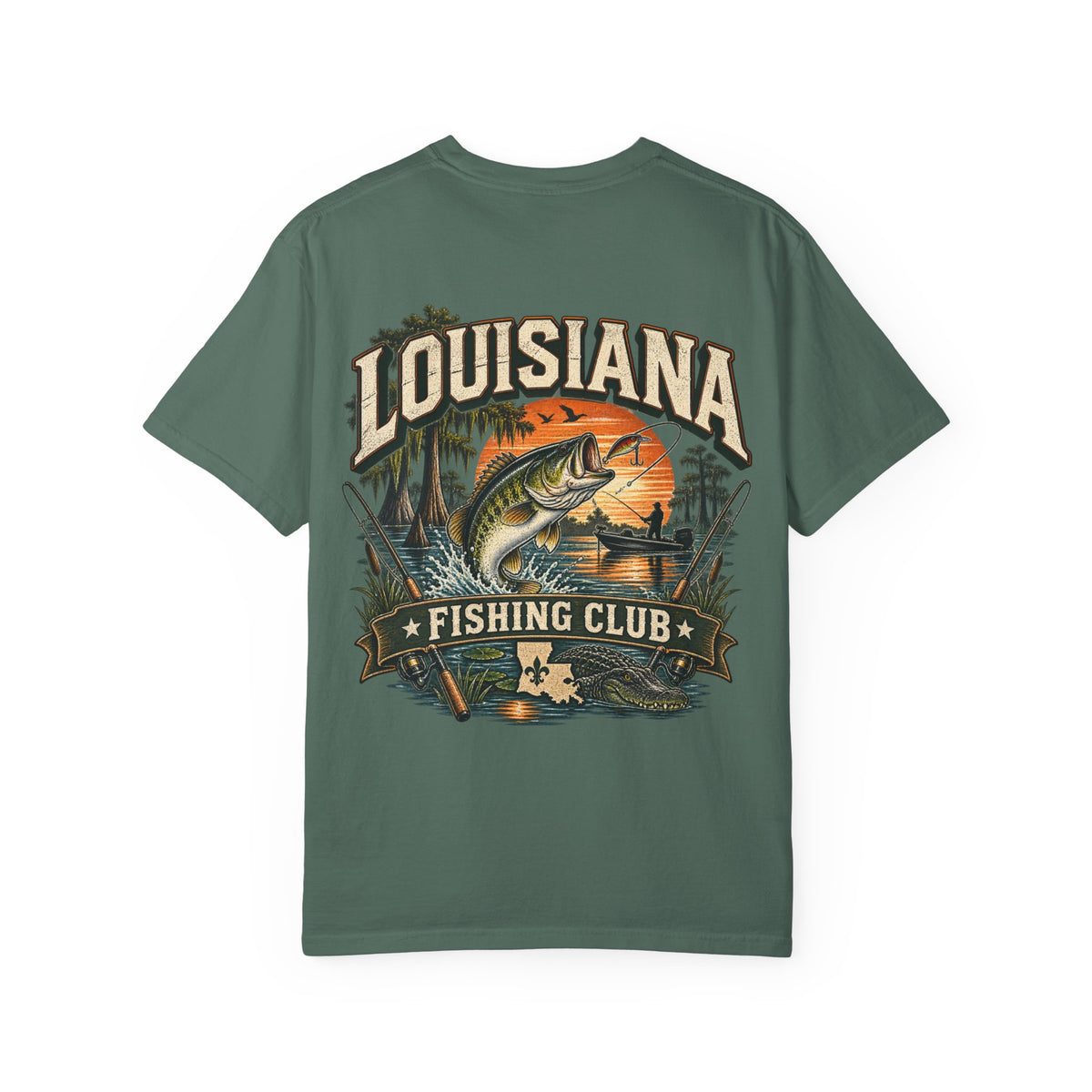 Louisiana Fishing Club Unisex Comfort Color 1717 Streetwear Graphic Tee