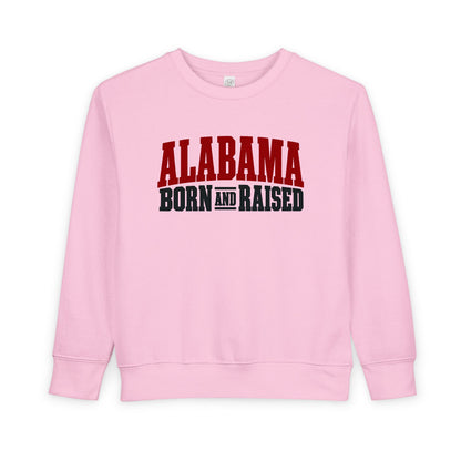 Alabama Born and Raised Rugged Workwear Unisex Toddler Sweatshirt