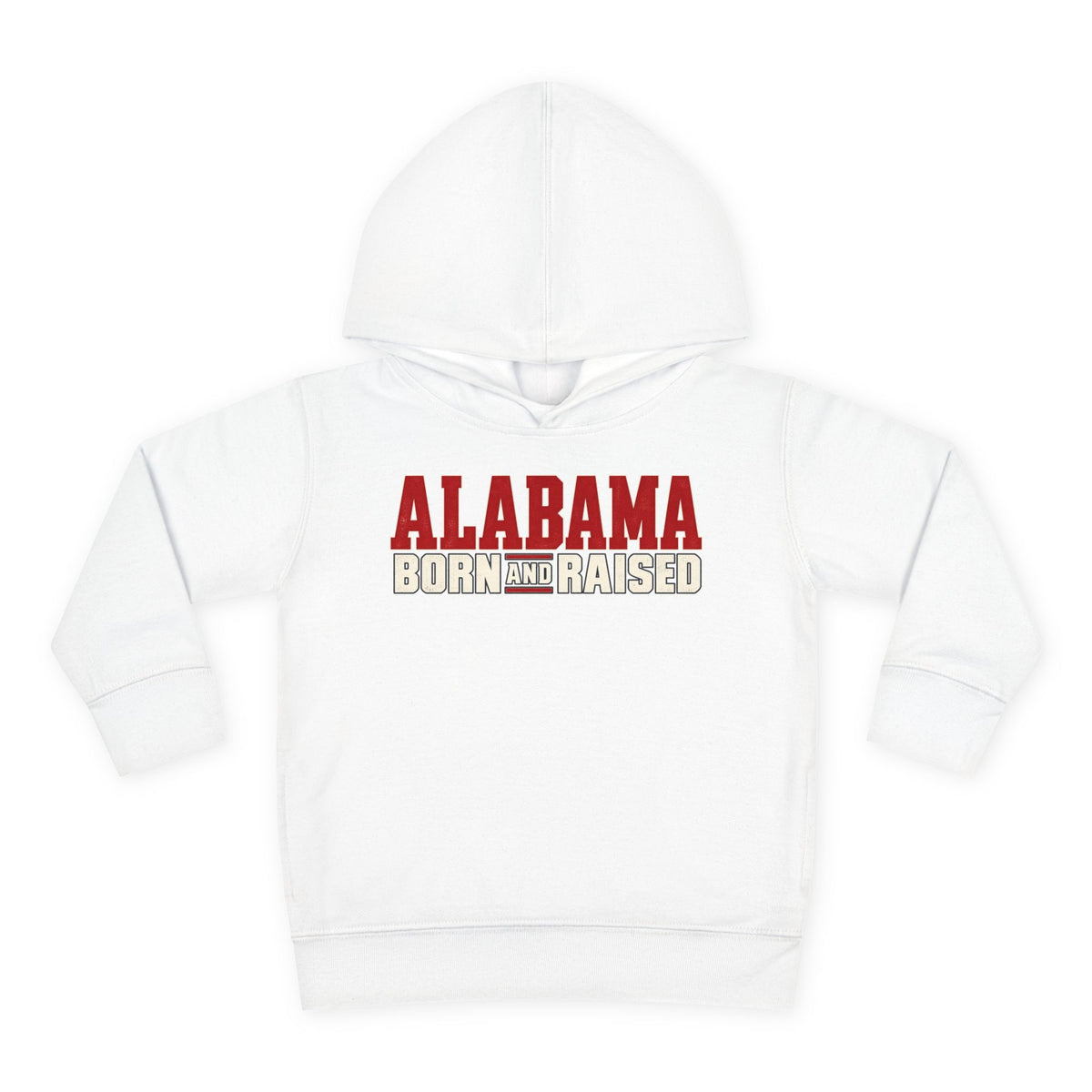 Alabama Born and Raised Premium Southern Streetwear Unisex Toddler Pullover Fleece Hoodie
