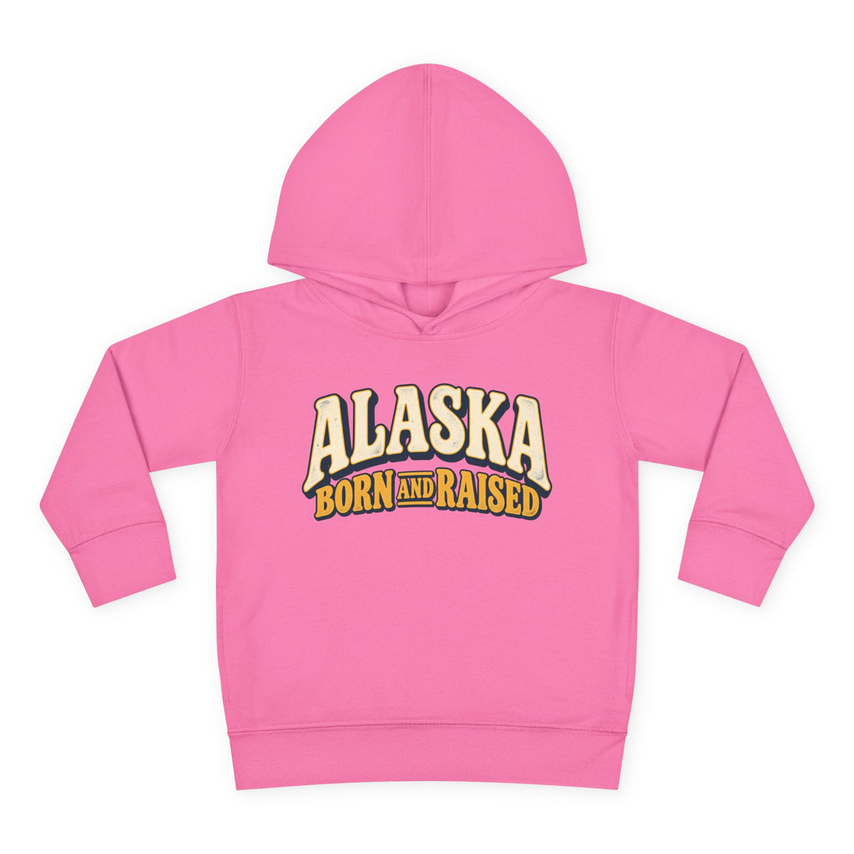 Alaska Born and Raised Retro 1970s Alaska Unisex Toddler Pullover Fleece Hoodie