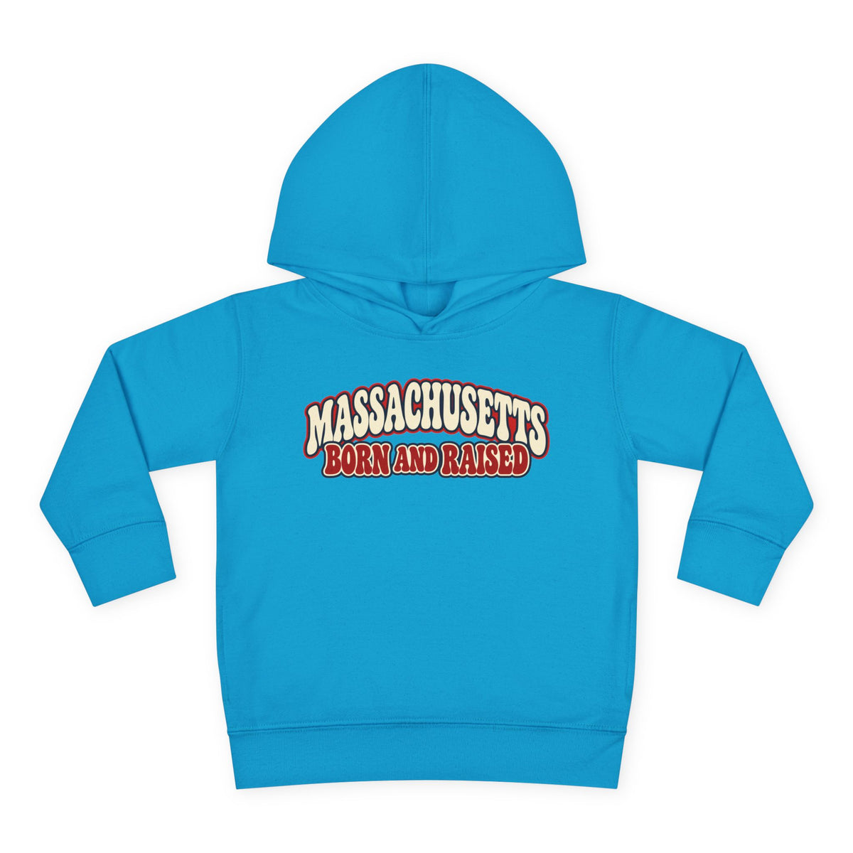 Massachusetts Born and Raised Retro 1970s Unisex Toddler Pullover Fleece Hoodie