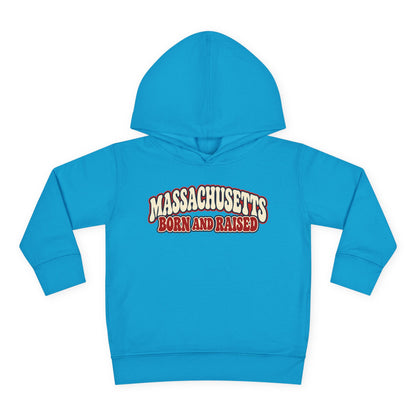 Massachusetts Born and Raised Retro 1970s Unisex Toddler Pullover Fleece Hoodie