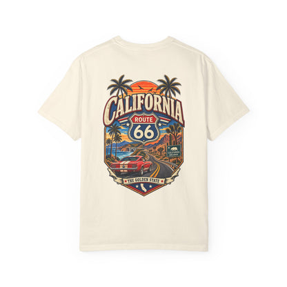 California Route 66 Style  Unisex Comfort Color 1717 Streetwear Graphic Tee