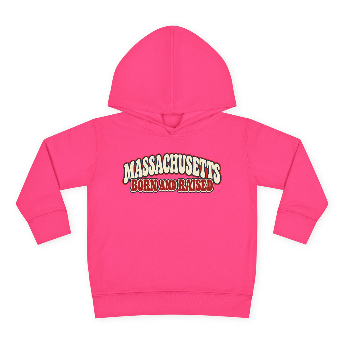 Massachusetts Born and Raised Retro 1970s Unisex Toddler Pullover Fleece Hoodie