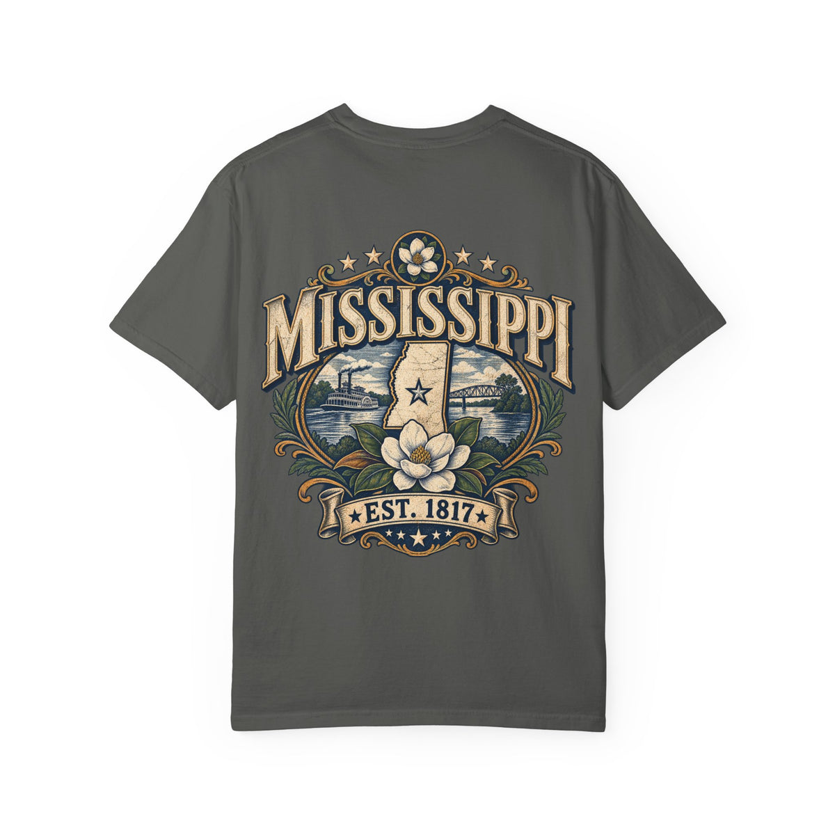 Mississippi Established 1817 Unisex Comfort Color 1717 Streetwear Graphic Tee