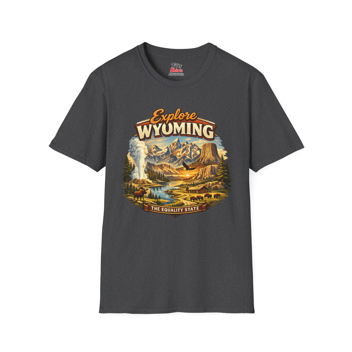 Explore Wyoming Unisex Softstyle T Shirt State Pride Graphic Tee Collections FS03
