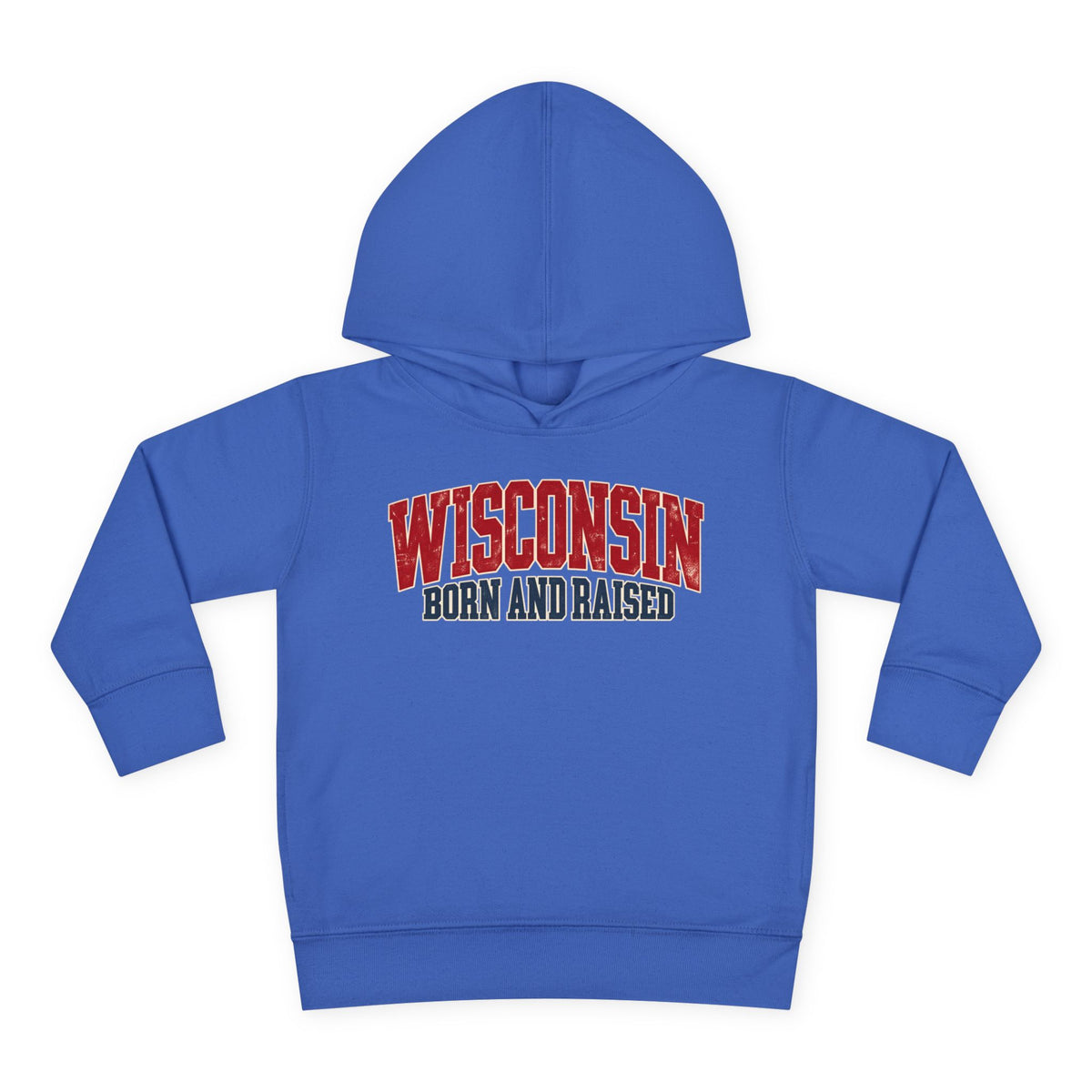 Wisconsin Born and Raised Midwest Heritage Unisex Toddler Pullover Fleece Hoodie