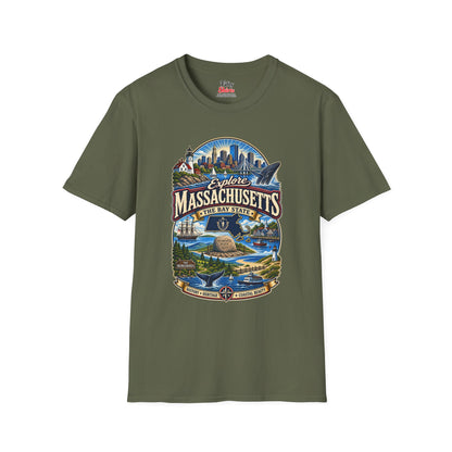 Explore Massachusetts Unisex Softstyle T Shirt State Pride Graphic Tee Collections FS03