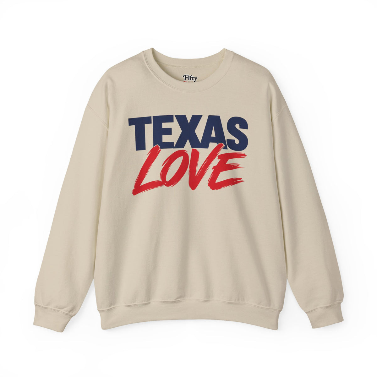 Texas Love Unisex Crewneck Sweatshirt State Name Graphic
