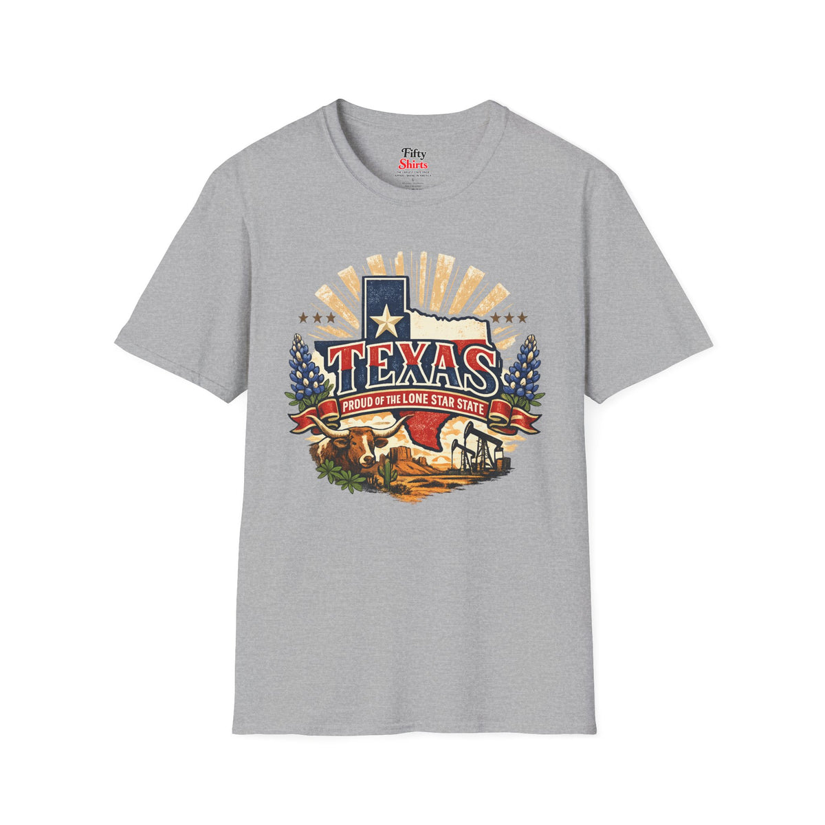 Texas State Pride Unisex Softstyle T Shirt State Pride Graphic Tee Collections FS03