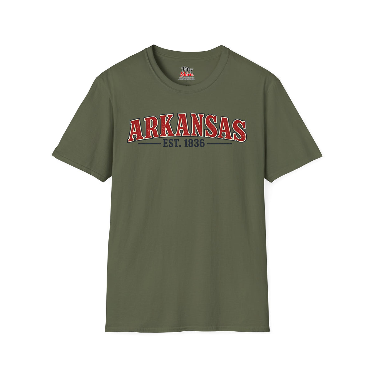 Arkansas Est 1836 Unisex Softstyle T Shirt State Name Graphic Tee