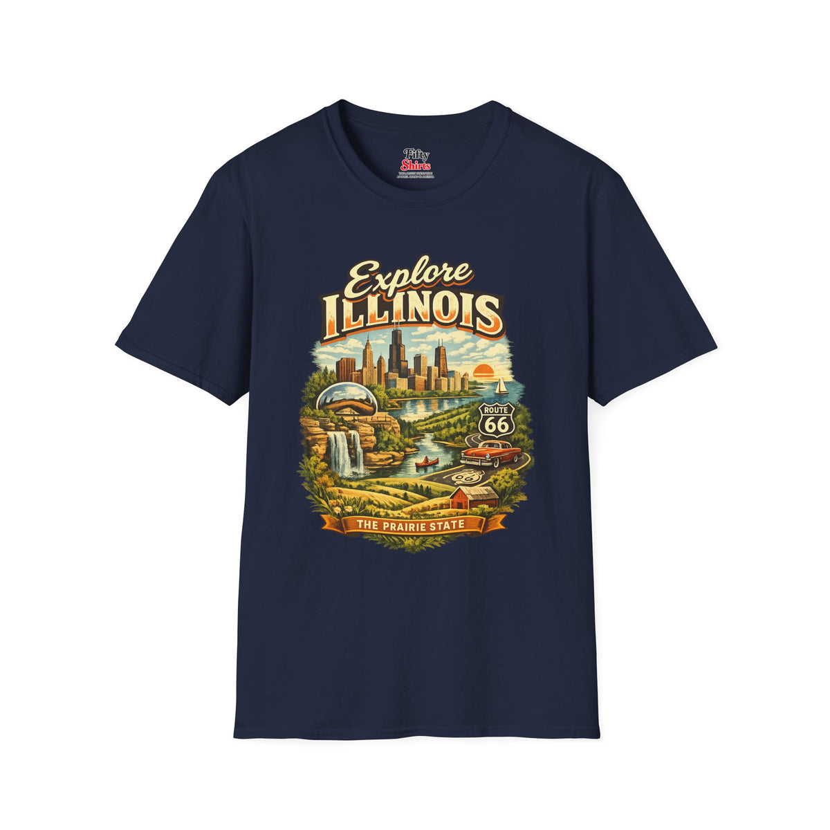Explore Illinois Unisex Softstyle T Shirt State Pride Graphic Tee Collections FS03