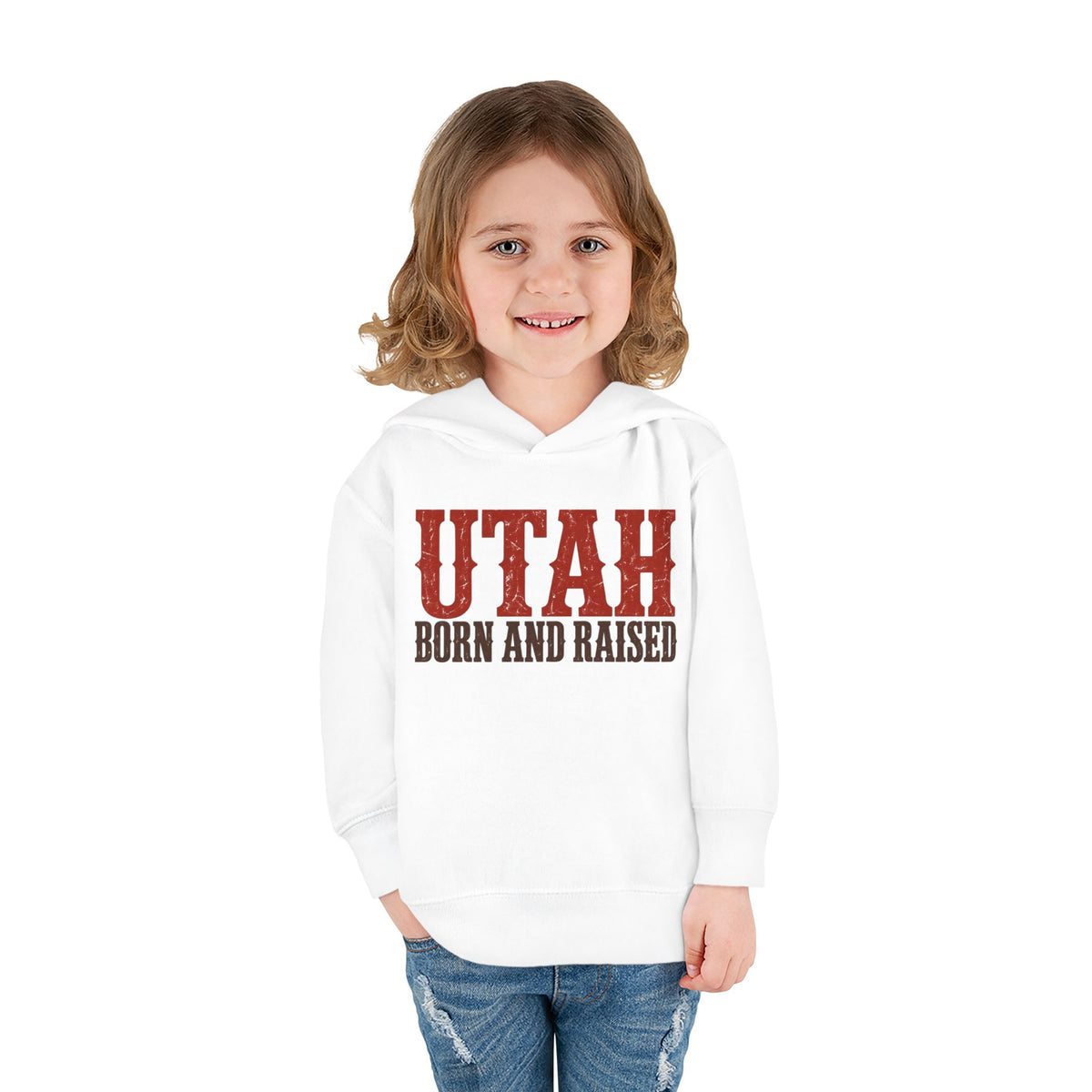 Utah Born and Raised Western Heritage Unisex Toddler Pullover Fleece Hoodie