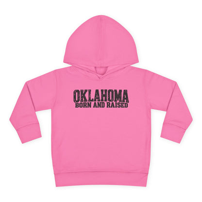 Oklahoma Born and Raised Minimal Heritage Unisex Toddler Pullover Fleece Hoodie