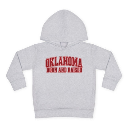 Oklahoma Born and Raised Vintage Collegiate Unisex Toddler Pullover Fleece Hoodie